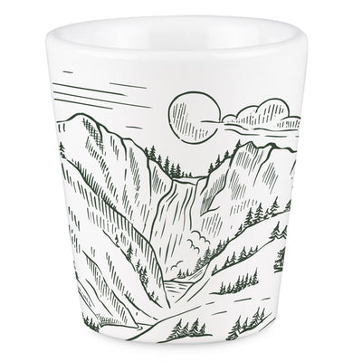 Yellowstone National Park Aerial Illustration Shot Glass
