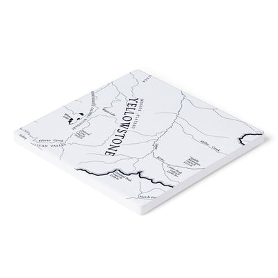 Yellowstone National Park Line Map Coasters