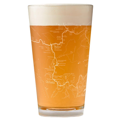 Yellowstone National Park Line Map Pint Glass - McGovern Outdoor
