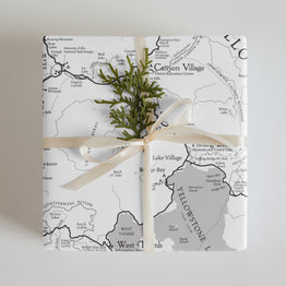 Yellowstone National Park Line Map Wrapping Paper - McGovern Outdoor
