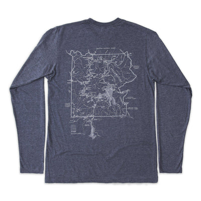 Yellowstone National Park Long-Sleeve Unisex T-Shirt with Map and Compass - McGovern & Company