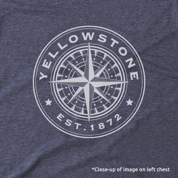 Yellowstone National Park Long-Sleeve Unisex T-Shirt with Map and Compass - McGovern & Company