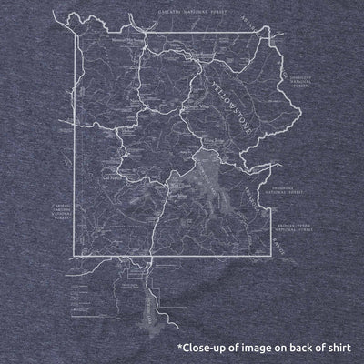 Yellowstone National Park Long-Sleeve Unisex T-Shirt with Map and Compass - McGovern & Company