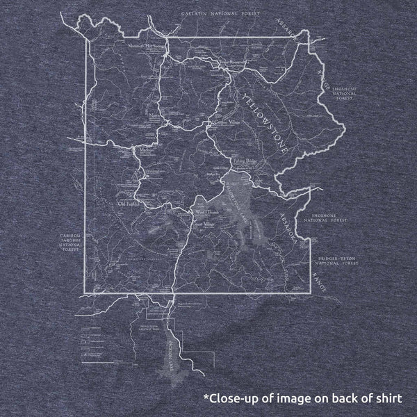 Yellowstone National Park Long-Sleeve Unisex T-Shirt with Map and Compass - McGovern & Company