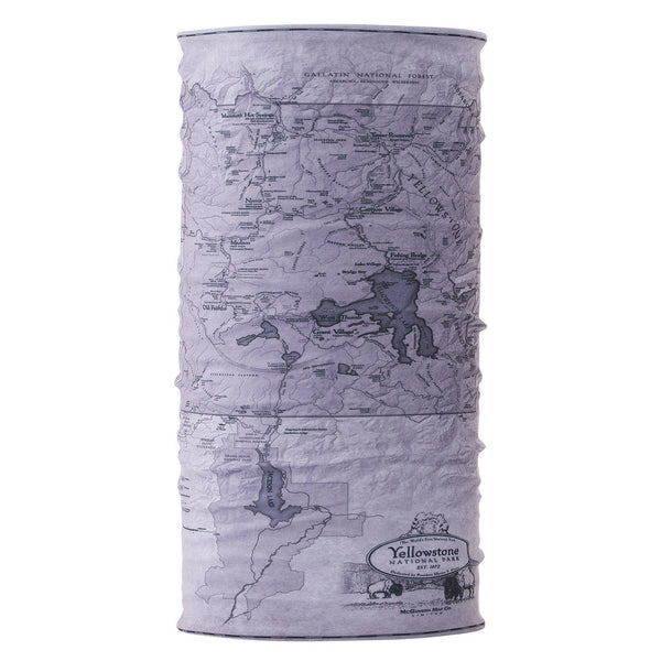 Yellowstone National Park Map Bana - Monochromatic - McGovern & Company