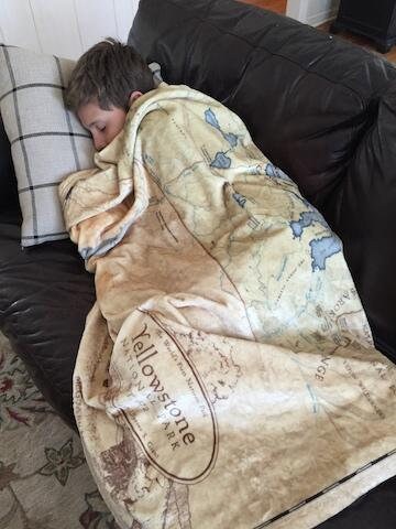 yellowstone schlafsack Yellowstone National Park Map Plush Blanket