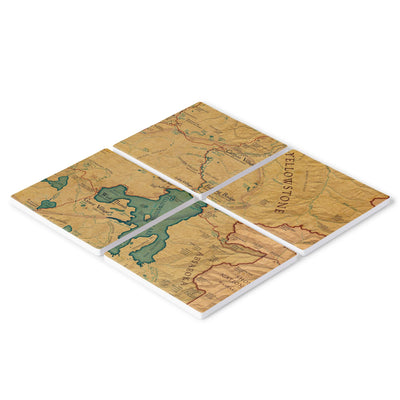 Yellowstone National Park Vintage Map Coasters