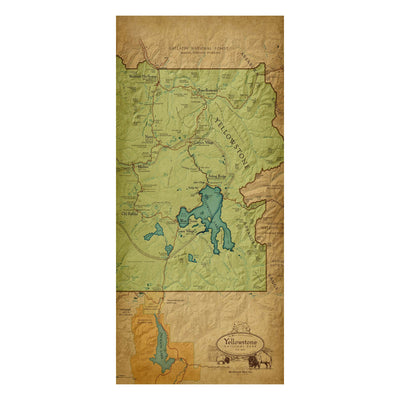 Yellowstone National Park Vintage Map Scarf