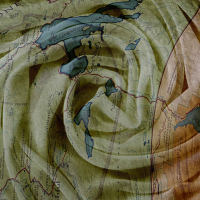 Yellowstone National Park Vintage Map Scarf