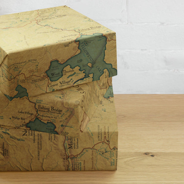 Yellowstone National Park Vintage Map Wrapping Paper