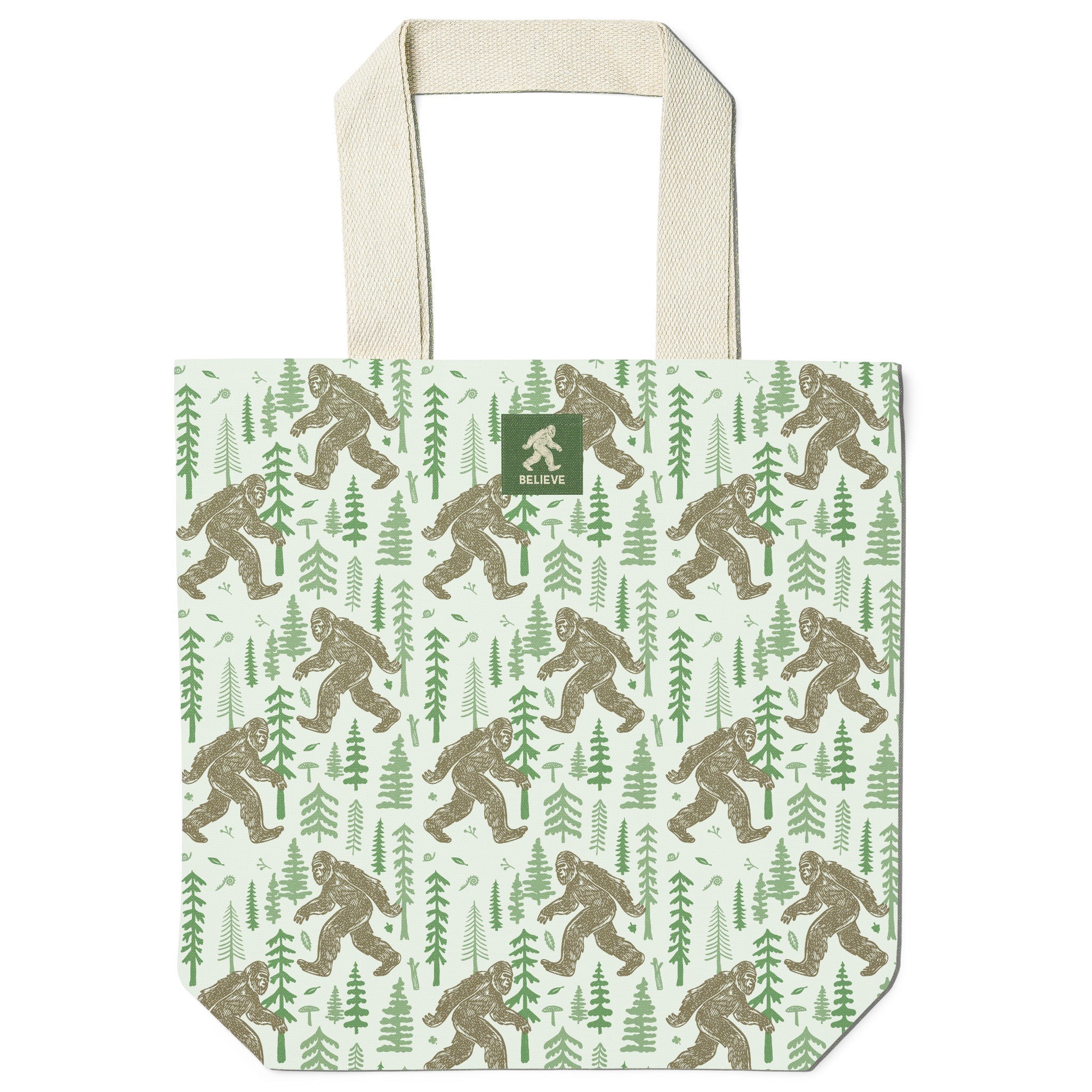yeti canvas bag Yeti Pattern Recycled Canvas Tote Bag