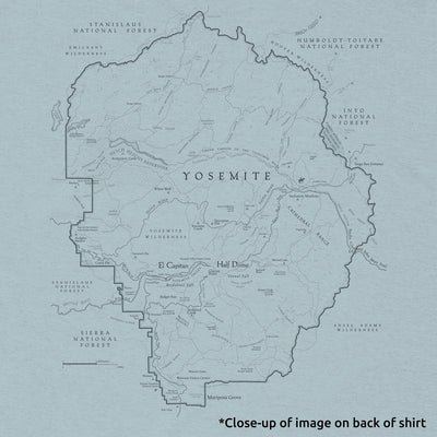 Yosemite Line Map and Compass Short-Sleeve Unisex Tee