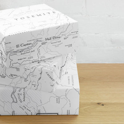 Yosemite National Park Line Map Wrapping Paper