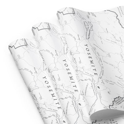 Yosemite National Park Line Map Wrapping Paper