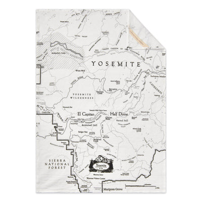 Yosemite National Park Map Flour Sack Towel - McGovern & Company