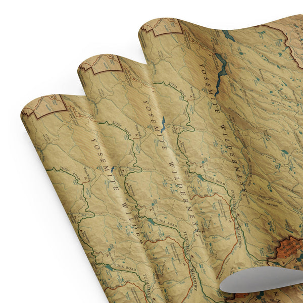 Yosemite National Park Vintage Map Wrapping Paper