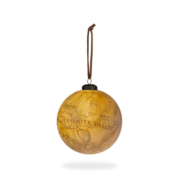 Yosemite Valley Vintage Map Globed-Shaped Ornament - McGovern Outdoor
