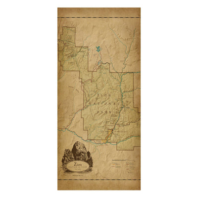 Zion National Park Map Scarf - McGovern & Company