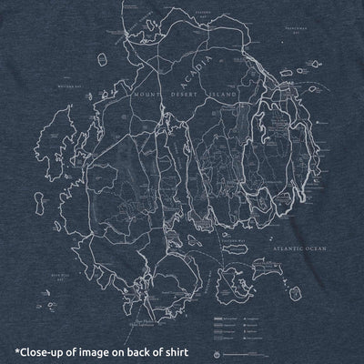 Acadia Line Map and Cartouche Long-Sleeve Unisex Tee - McGovern Outdoor