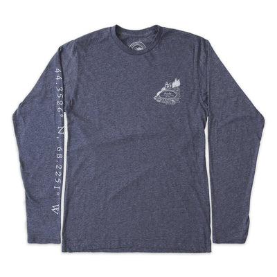 Acadia National Park Long-Sleeve Unisex T-Shirt with Map and Cartouche - McGovern & Company