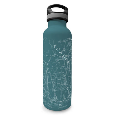 Acadia National Park Map Insulated Water Bottle