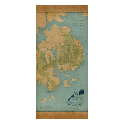 Acadia National Park Vintage Map Scarf