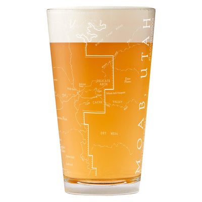 Arches National Park Line Map Pint Glass