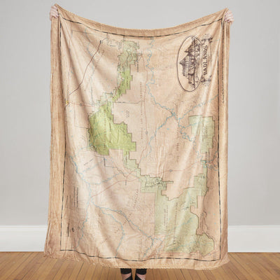 Badlands National Park Map Plush Blanket - McGovern & Company