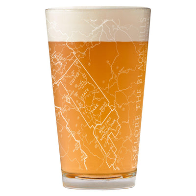 Black Hills National Forest Map Pint Glass