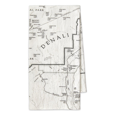 Denali National Park Map Flour Sack Towel - McGovern & Company