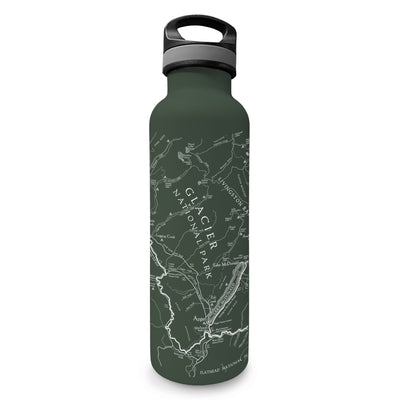 Glacier Line Map Water Bottle