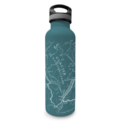Glacier Line Map Water Bottle