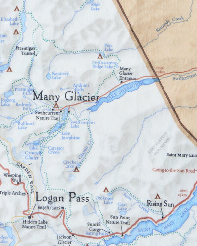 Glacier National Park Map Plush Blanket - McGovern & Company