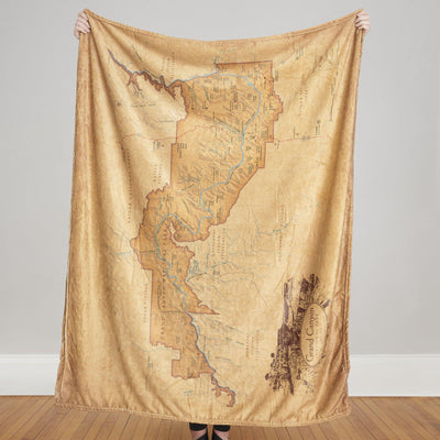 Grand Canyon National Park Map Plush Blanket - McGovern & Company
