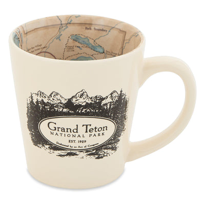 Grand Teton Map Inside Out Latte Mug - McGovern & Company