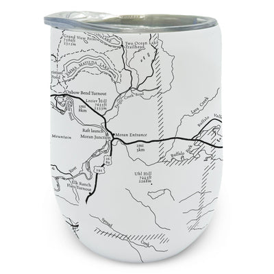Grand Teton National Park Line Map Wine Tumbler
