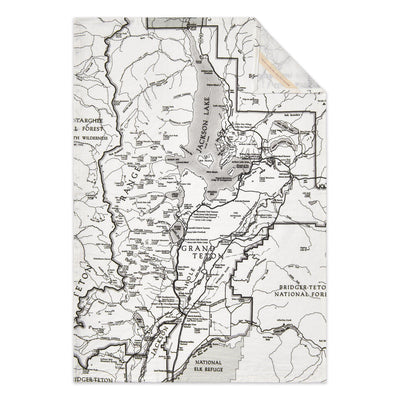 Grand Teton National Park Map Flour Sack Towel - McGovern & Company