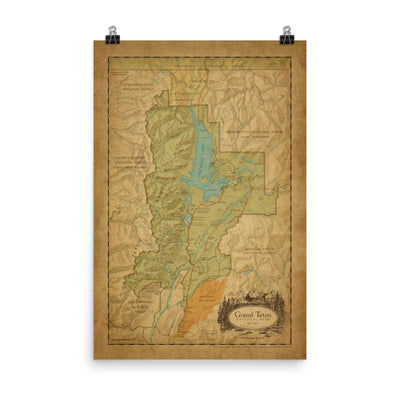Grand Teton National Park Map Poster  | McGovern  &Co.