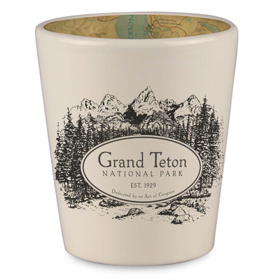 Grand Teton National Park Vintage Map Shot Glass