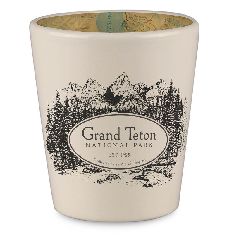 Grand Teton National Park Vintage Map Shot Glass | McGovern & Company