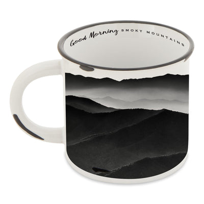 Great Smoky Mountains Black and White Photo Camp Mug
