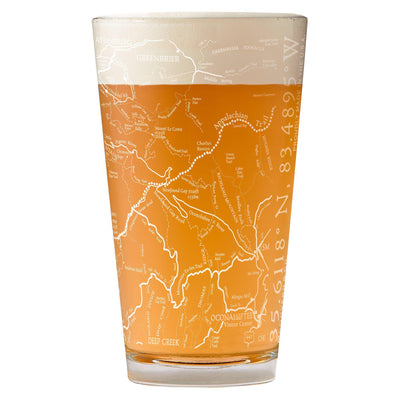 Great Smoky Mountains National Park Map Pint Glass