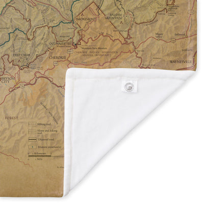 Great Smoky Mountains National Park Map Plush Blanket - McGovern & Company