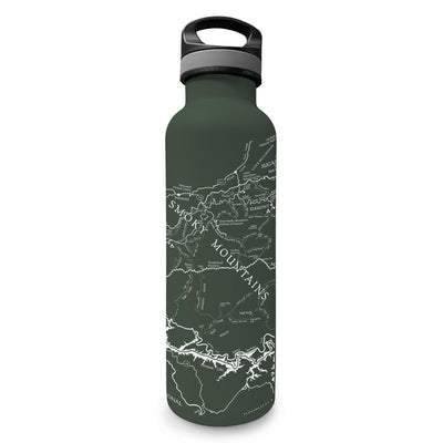 Great Smoky Mountains National Park Map Water Bottle