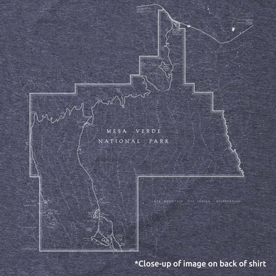Mesa Verde National Park Map Unisex Tee