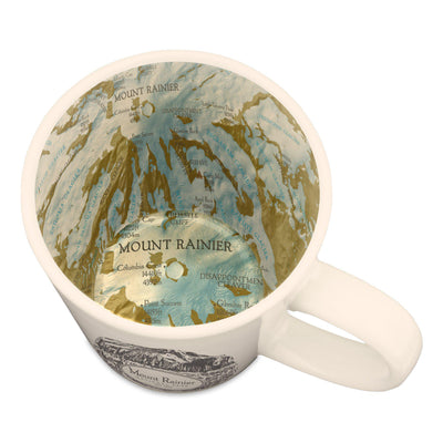 Mount Rainier Vintage Map Latte Mug