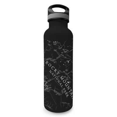 Rocky Mountain National Park Map Insulated Water Bottle