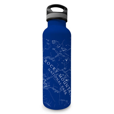 Rocky Mountain National Park Map Insulated Water Bottle