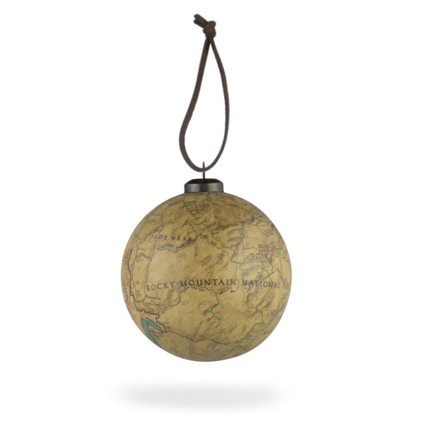 Rocky Mountain National Park Map Ornament