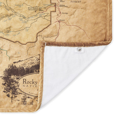 Rocky Mountain National Park Map Plush Blanket - McGovern & Company